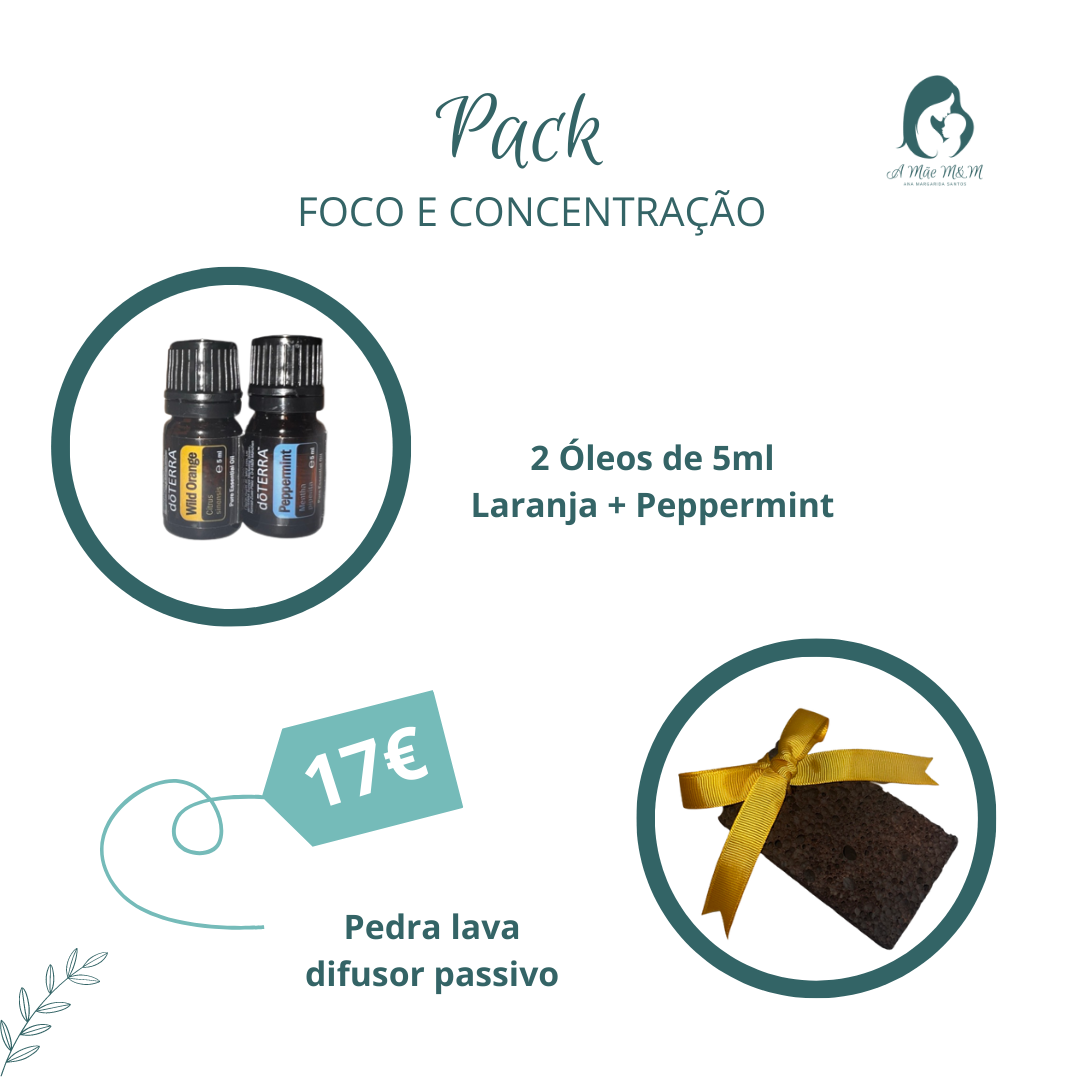 Conjunto Pedra lava + 2 Oleos essenciais A Mãe M&M