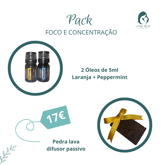 Conjunto Pedra lava + 2 Oleos essenciais A Mãe M&M