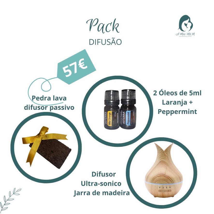 Pack difusão + 2 óleos essenciais A Mãe M&M